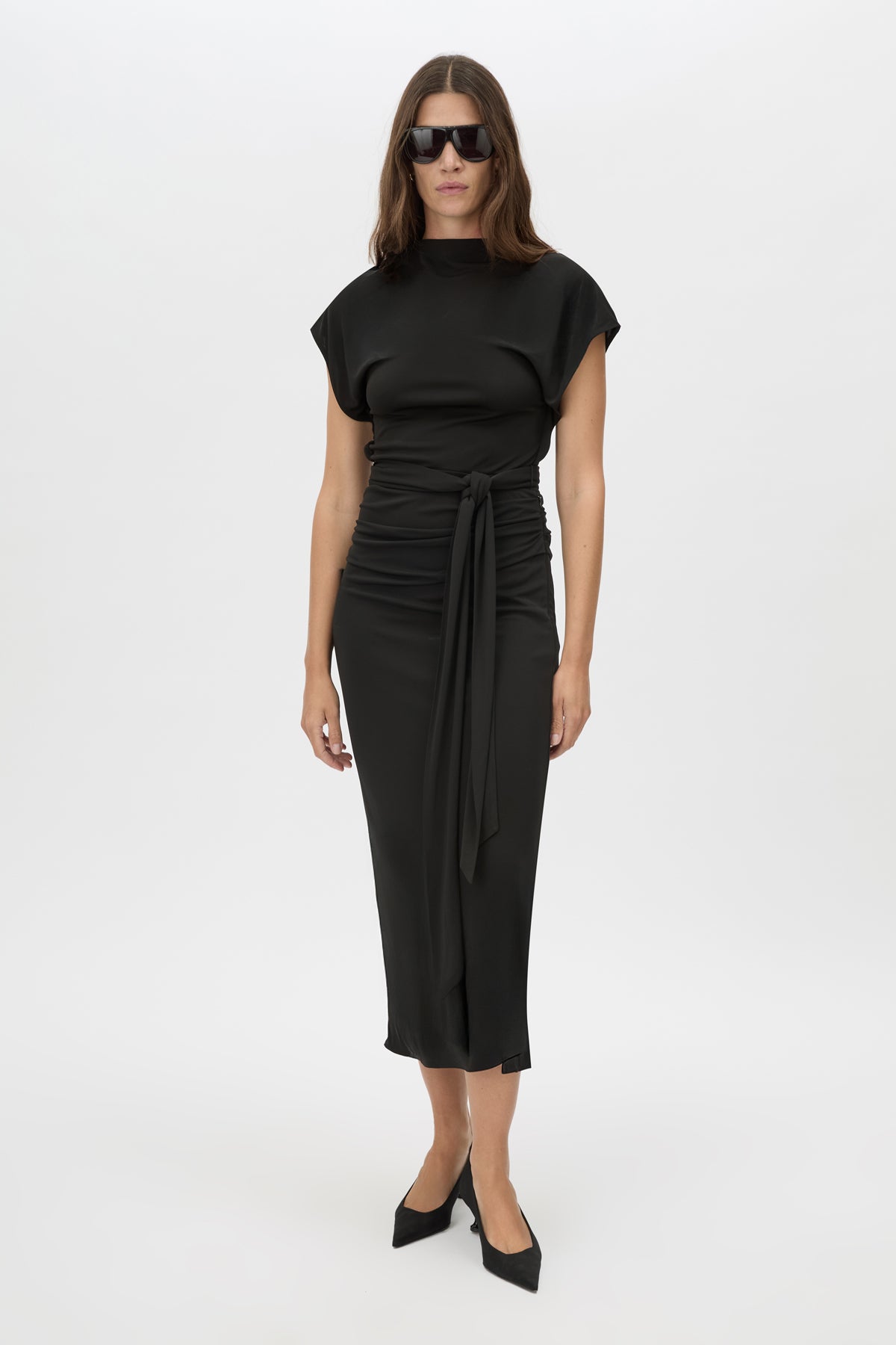 black midi dress nz Alda Midi Dress in Black