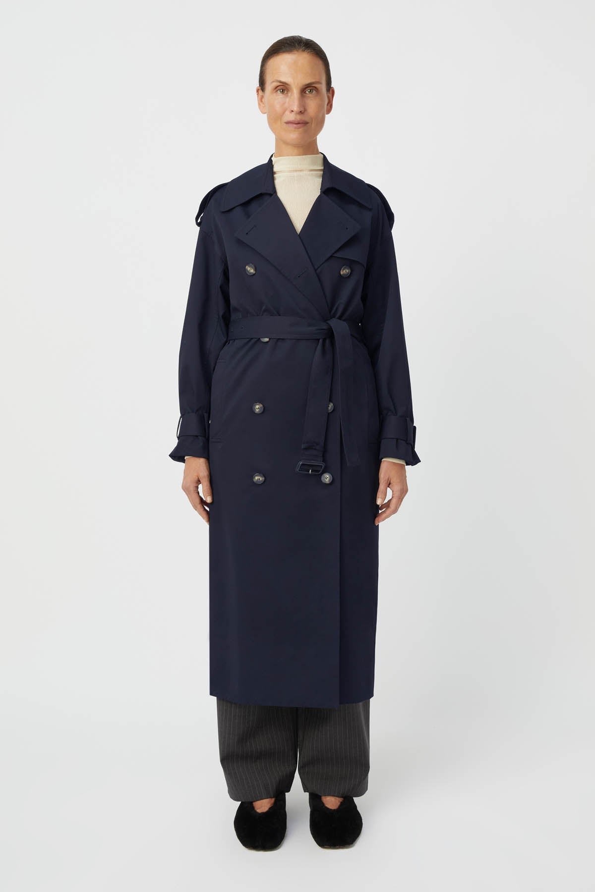 Evans Classic Trench Coat Navy - CAMILLA AND MARC® C&M