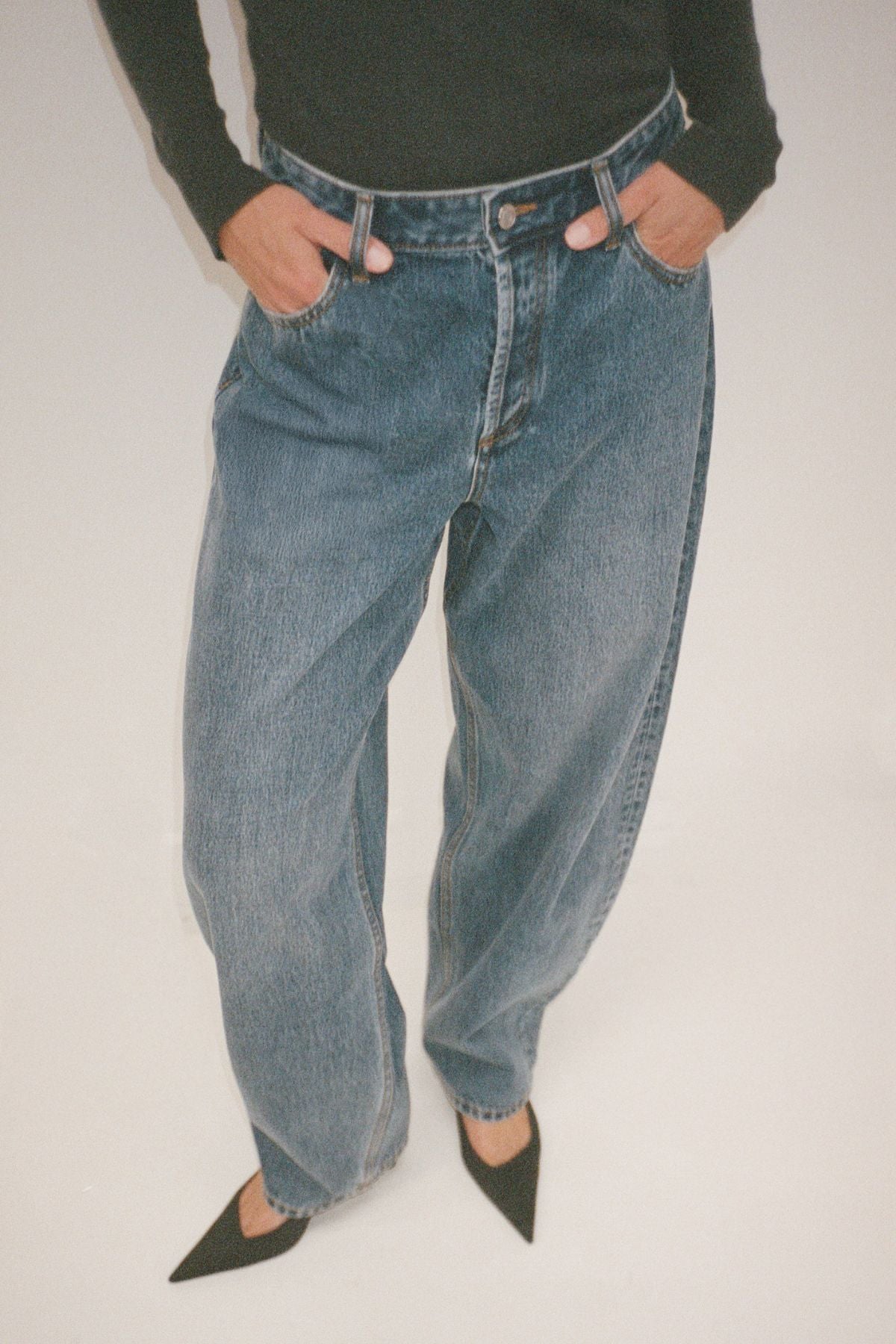 Tatum Denim Jean - CAMILLA AND MARC Tatum barrel leg low-rise denim jean in classic blue