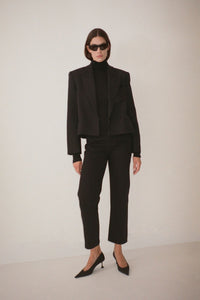 Daria Denim Jean - CAMILLA AND MARC Daria cropped straight leg denim jean in black