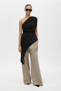 Halden Tailored Medium Fit Pant - CAMILLA AND MARC wide-leg Halden Tailored Medium Fit Pant in taupe