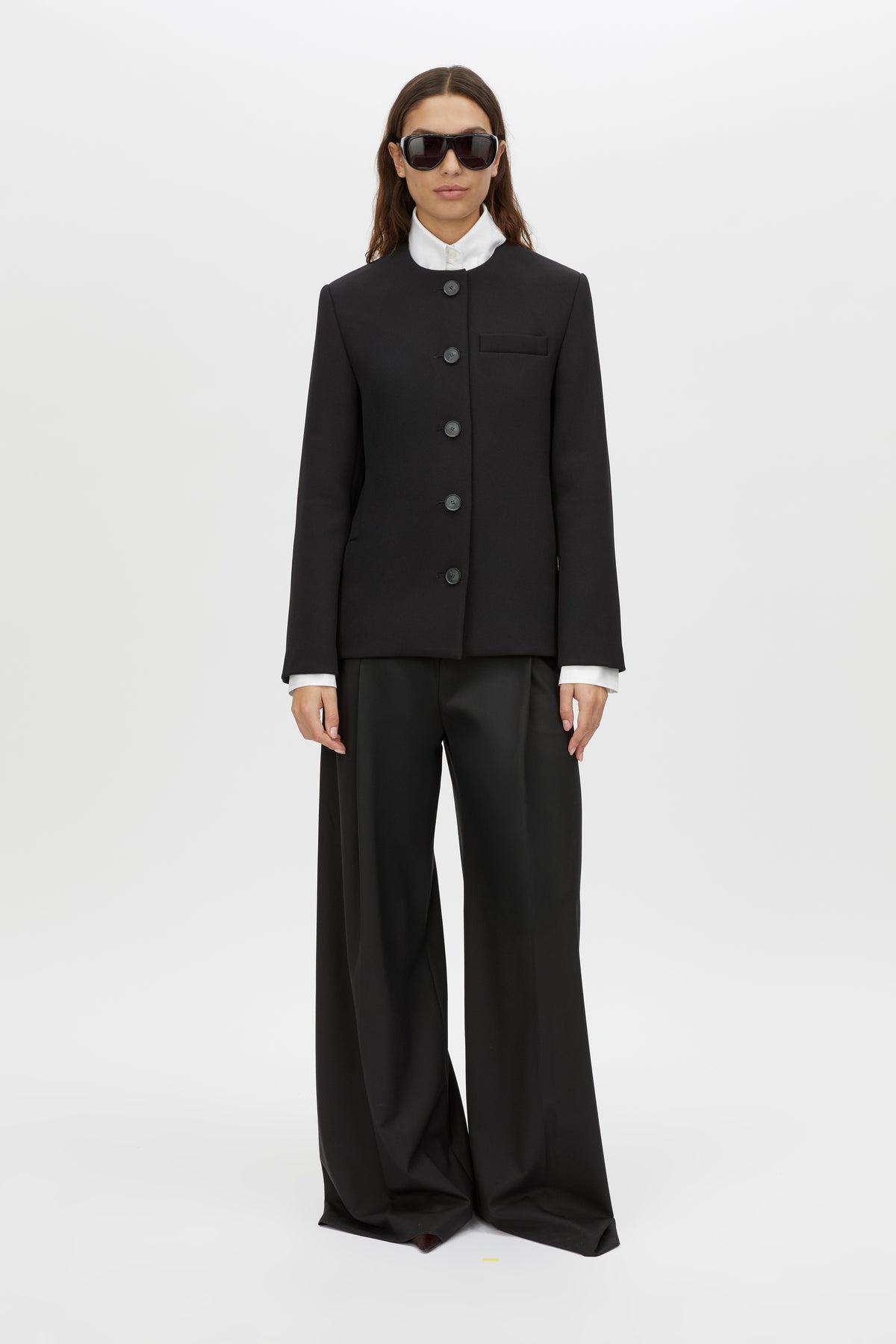 San Fitted Collarless Jacket