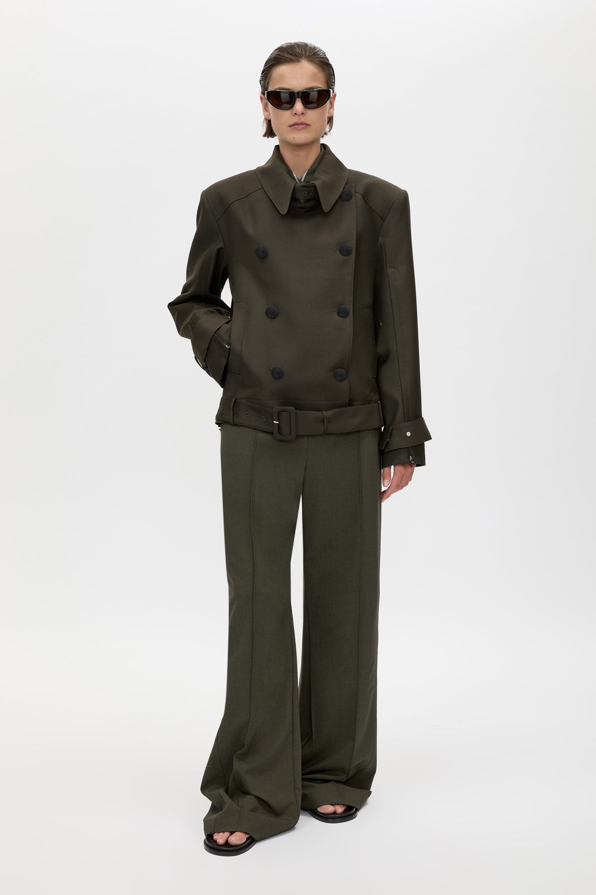 Tari Oversized Jacket in Dark Khaki - CAMILLA AND MARC® C&M