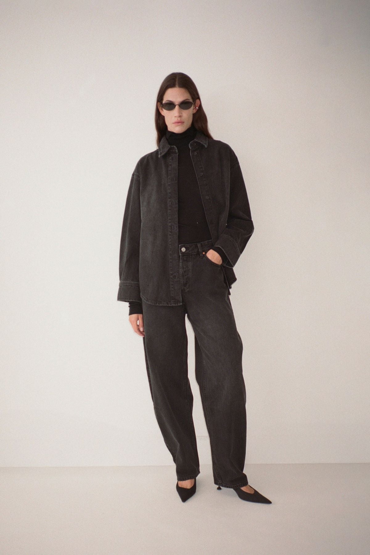 Carlo Denim Shirt - CAMILLA AND MARC Carlo oversized long sleeve vintage black denim shirt