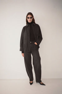 Tatum Denim Jean - CAMILLA AND MARC Tatum barrel leg low-rise denim jean in vintage black