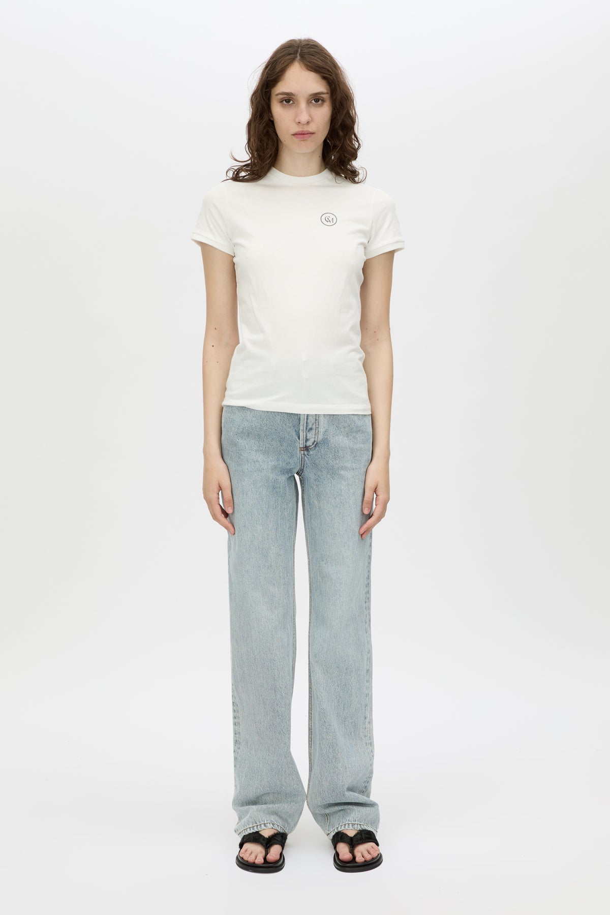 Bonnie Fitted Graphic Tee - CAMILLA AND MARC Bonnie fitted graphic baby tee in soft white