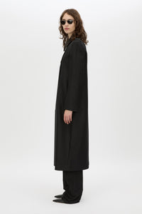 Ryder Coat - CAMILLA AND MARC Ryder double breasted black coat with contrast leather collar