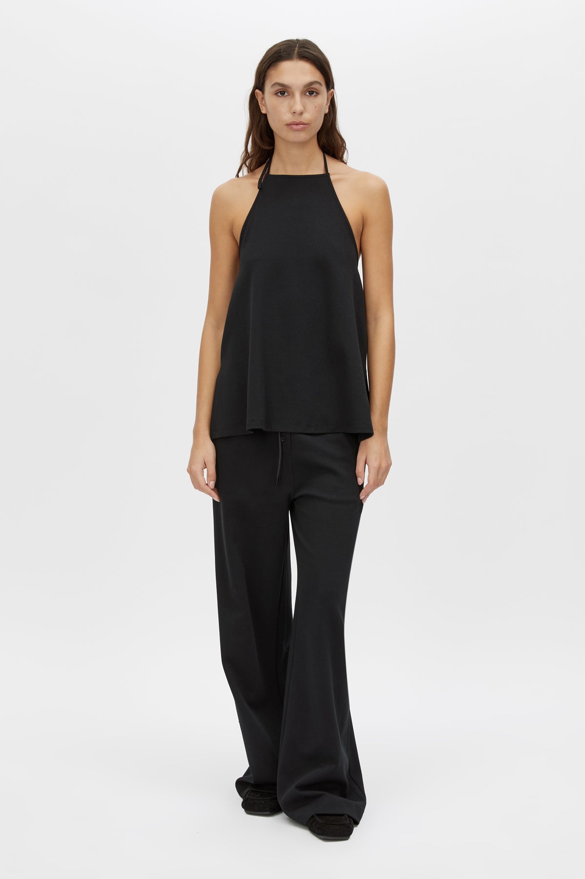 Canova Pant - CAMILLA AND MARC Canova jersey relaxed black pant with gathered waistband and drawcord
