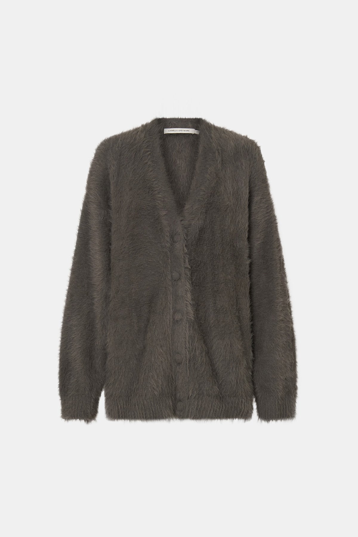 Martine Knit Cardigan - CAMILLA AND MARC Martine long sleeve oversized knit cardigan in smokey grey