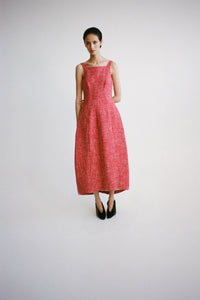 Carmine Scoop Back Midi Dress