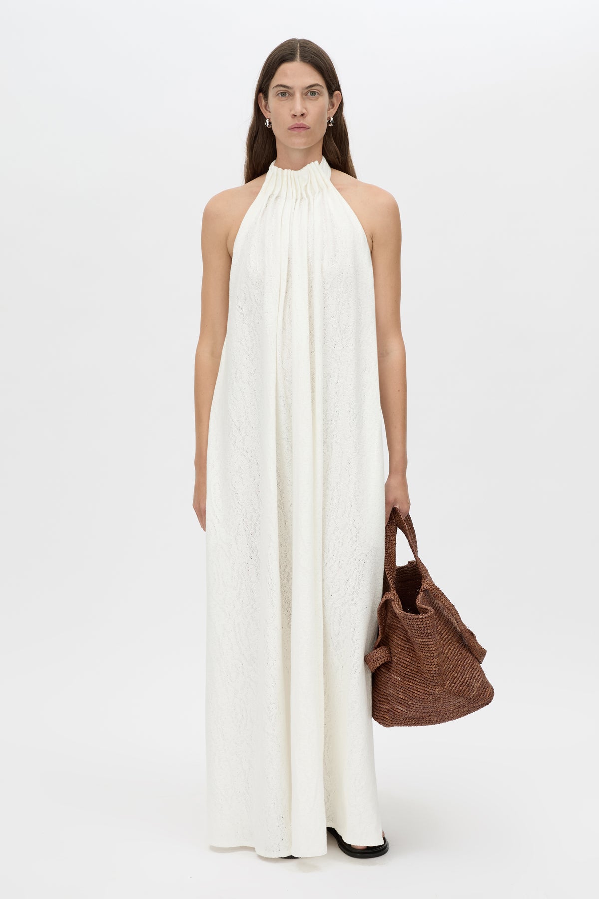 Alara Maxi Dress - CAMILLA AND MARC Alara gathered halter neck maxi dress in cream