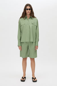 Alberto Shirt - CAMILLA AND MARC Alberto cocoon sleeve shirt in green