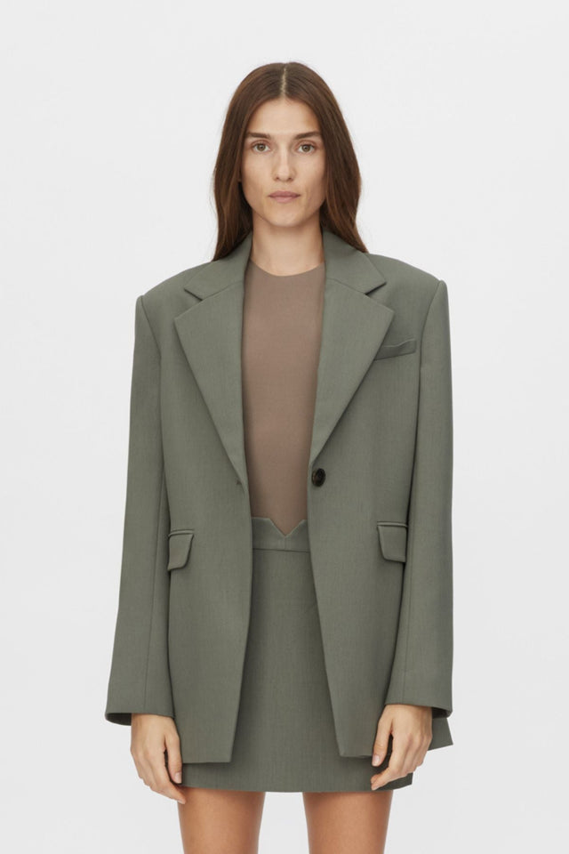 Annick Single breasted Blazer in Sacramento Green CAMILLA