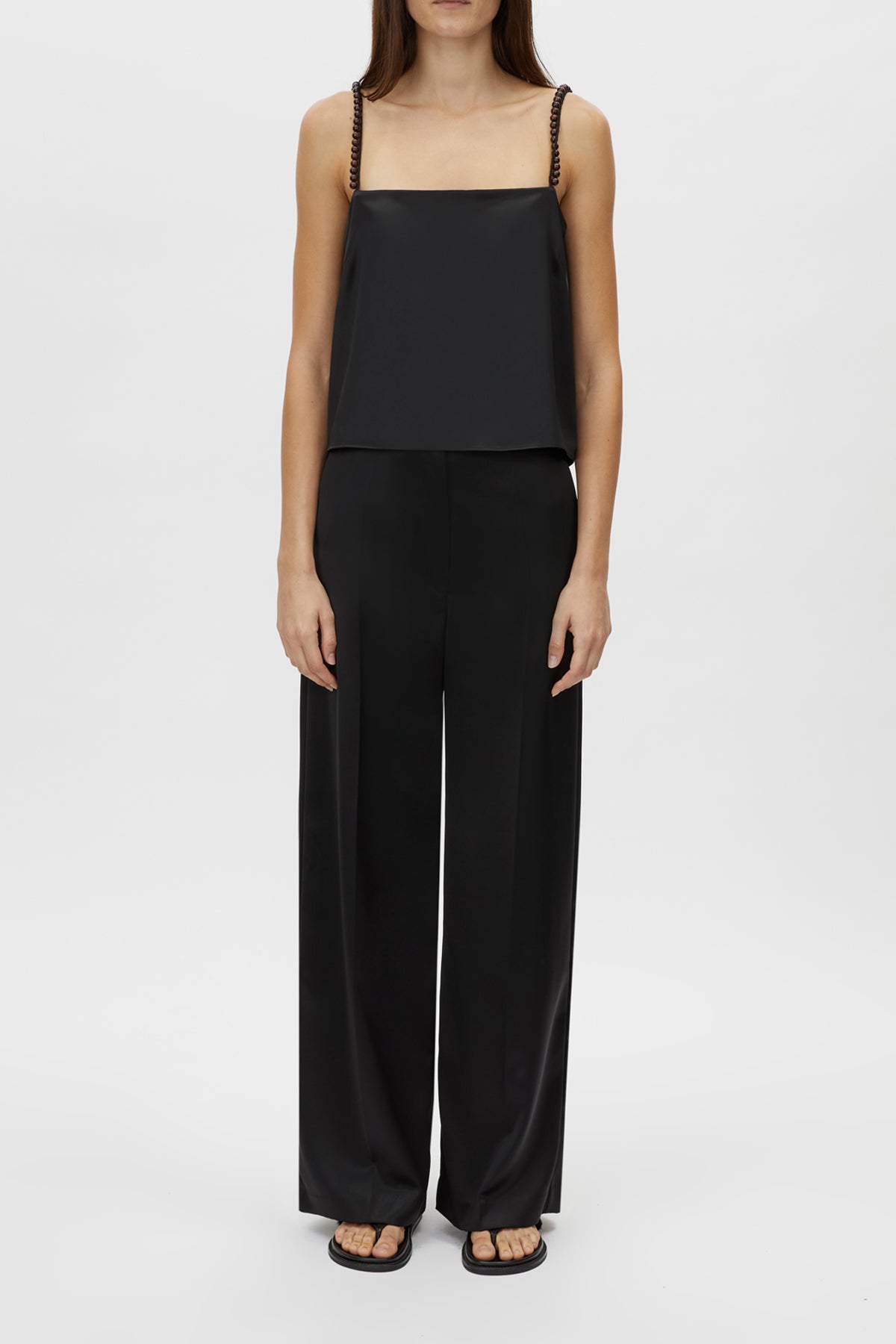 Arion Cami Top - CAMILLA AND MARC Arion black satin cami top