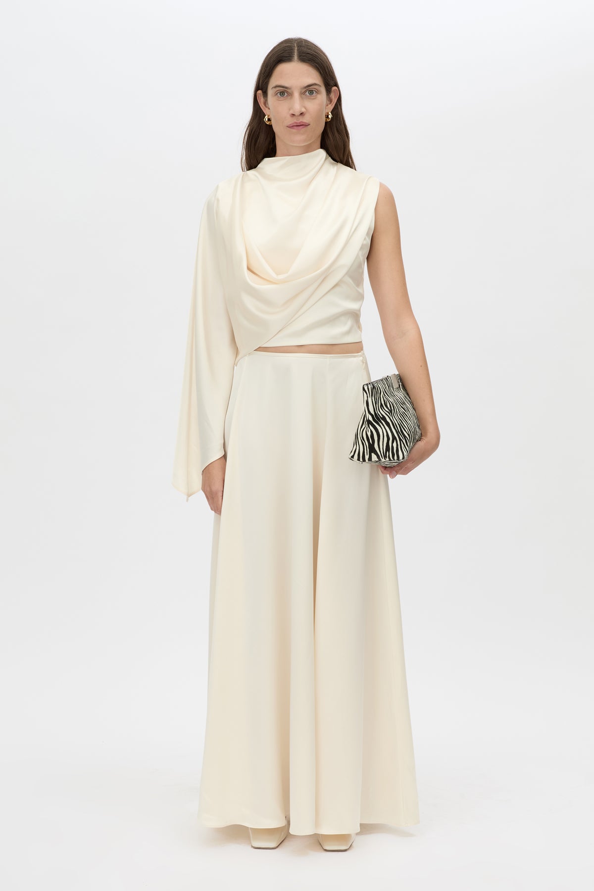 Front View - CAMILLA AND MARC Arion full-circle cream maxi skirt.