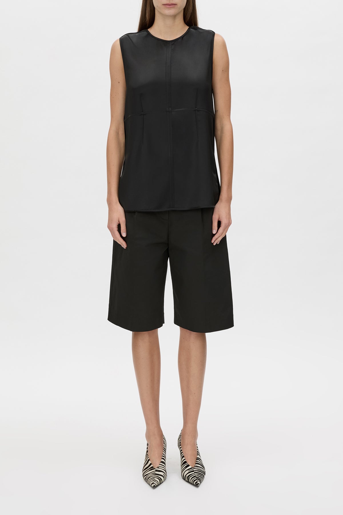 Arion Shell Top - CAMILLA AND MARC Arion satin shell top in black