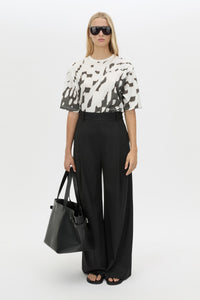 Front view CAMILLA AND MARC Asper Print Tee in Soft White with oversized short‑sleeve silhouette and printed artwork.  