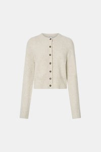 Ghost View CAMILLA AND MARC Atkinson Knit Cardigan in cream with cropped fit and removable shoulder pads