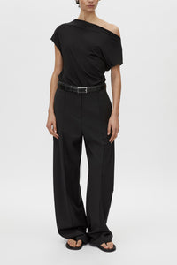 Atley Top - CAMILLA AND MARC Atley black one-shoulder top, cowls slightly at back neck