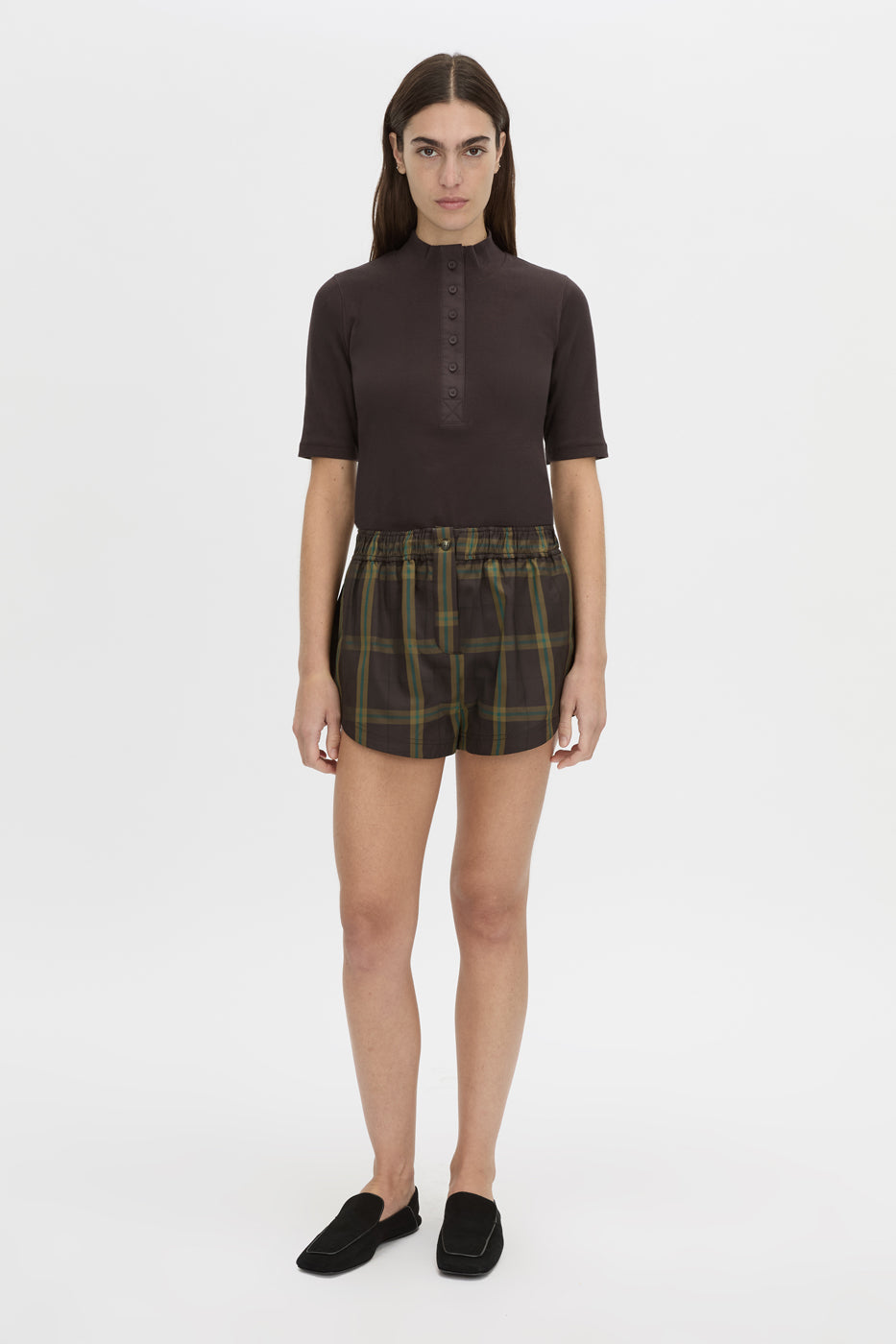 Aubrey Elbow Sleeve Rib Top