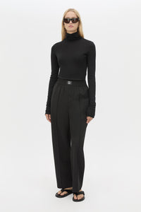 Barre High Neck Top - CAMILLA AND MARC Barre turtleneck long sleeve top in black