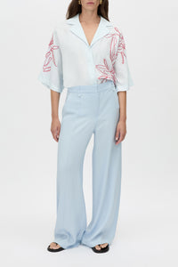 Brava Pant - CAMILLA AND MARC Brava pintuck wide-leg, mid-rise pant in sky blue