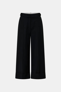 Ghost view CAMILLA AND MARC Caius Manstyle Wide Leg Pant in Black with tailored high waistband, and 100% Australian wool.