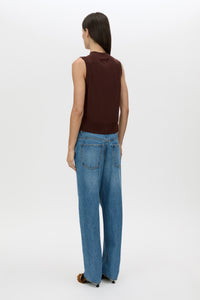 Cardinal Sleeveless Cardigan