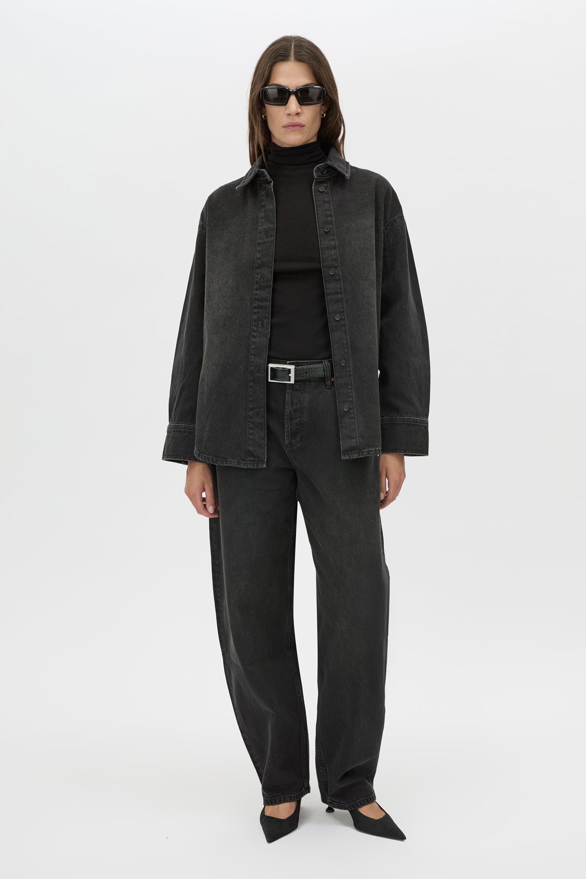 Carlo Denim Shirt - CAMILLA AND MARC Carlo oversized long sleeve vintage black denim shirt