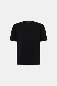 Ghost view CAMILLA AND MARC short sleeve Carmen Shoulder Pad Tee in black with strong shoulder design. 
