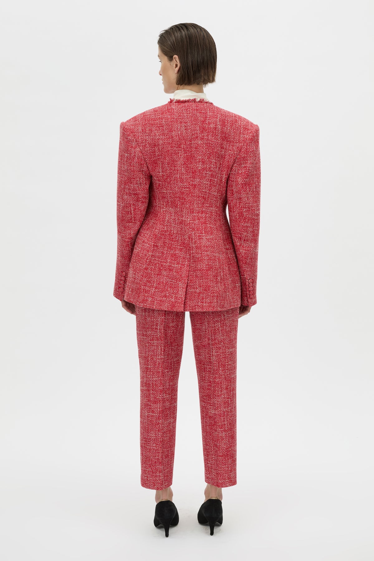 Carmine Fitted Collarless Blazer