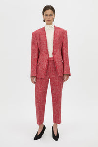 Carmine Fitted Collarless Blazer