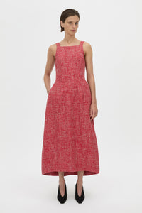 Carmine Scoop Back Midi Dress