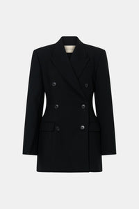 Ghost view CAMILLA AND MARC Cassie long sleeve mini dress in black with open back removable chain detail.