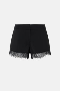 Ghost view CAMILLA AND MARC Chiaro Mini Short in black with lace hem detail.