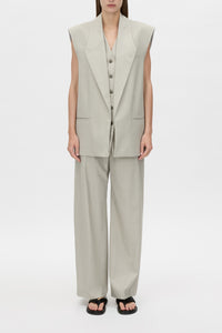 Claude Vest - CAMILLA AND MARC Claude double-layer sleeveless vest in a stone grey wool-blend