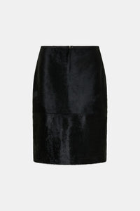 Ghost view CAMILLA AND MARC Contour Leather Skirt in Black with mid‑rise, pencil fit.