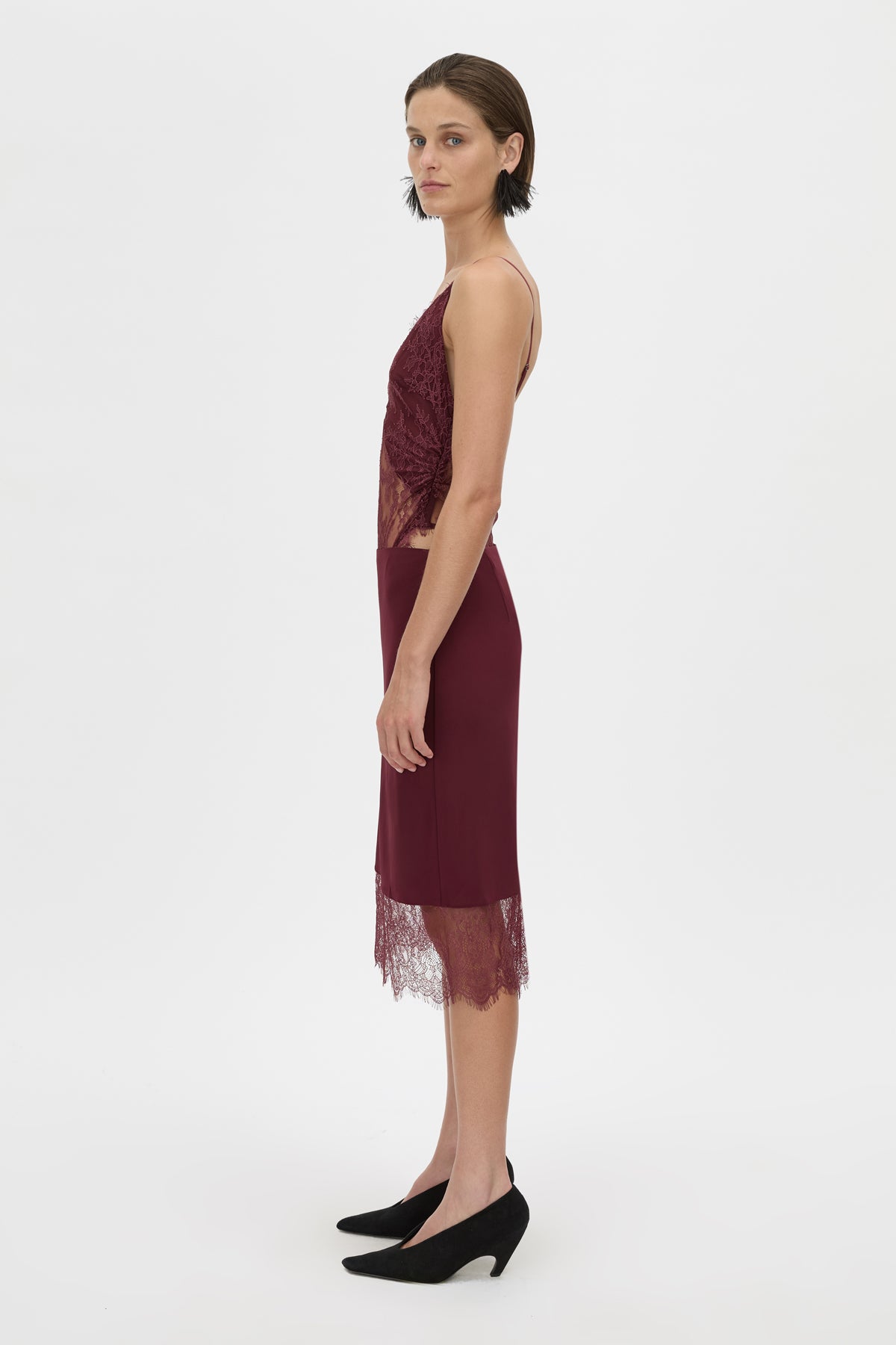 Cora Lace Trim Pencil Skirt