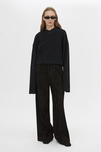 Cosmo Textured Sweater - CAMILLA AND MARC Cosmo V neck long-sleeve textured sweater in black