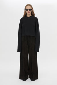 Cosmo Textured Sweater - CAMILLA AND MARC Cosmo V neck long-sleeve textured sweater in black