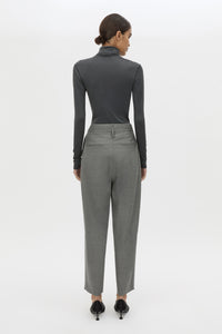 Back View - CAMILLA AND MARC tailored Crest Cropped Pant in grey marle.