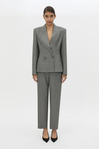 Front View - CAMILLA AND MARC tailored Crest Cropped Pant in grey marle.