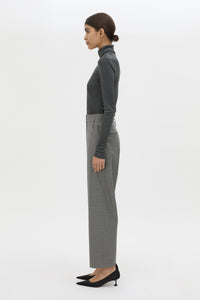 Side View - CAMILLA AND MARC tailored Crest Cropped Pant in grey marle.