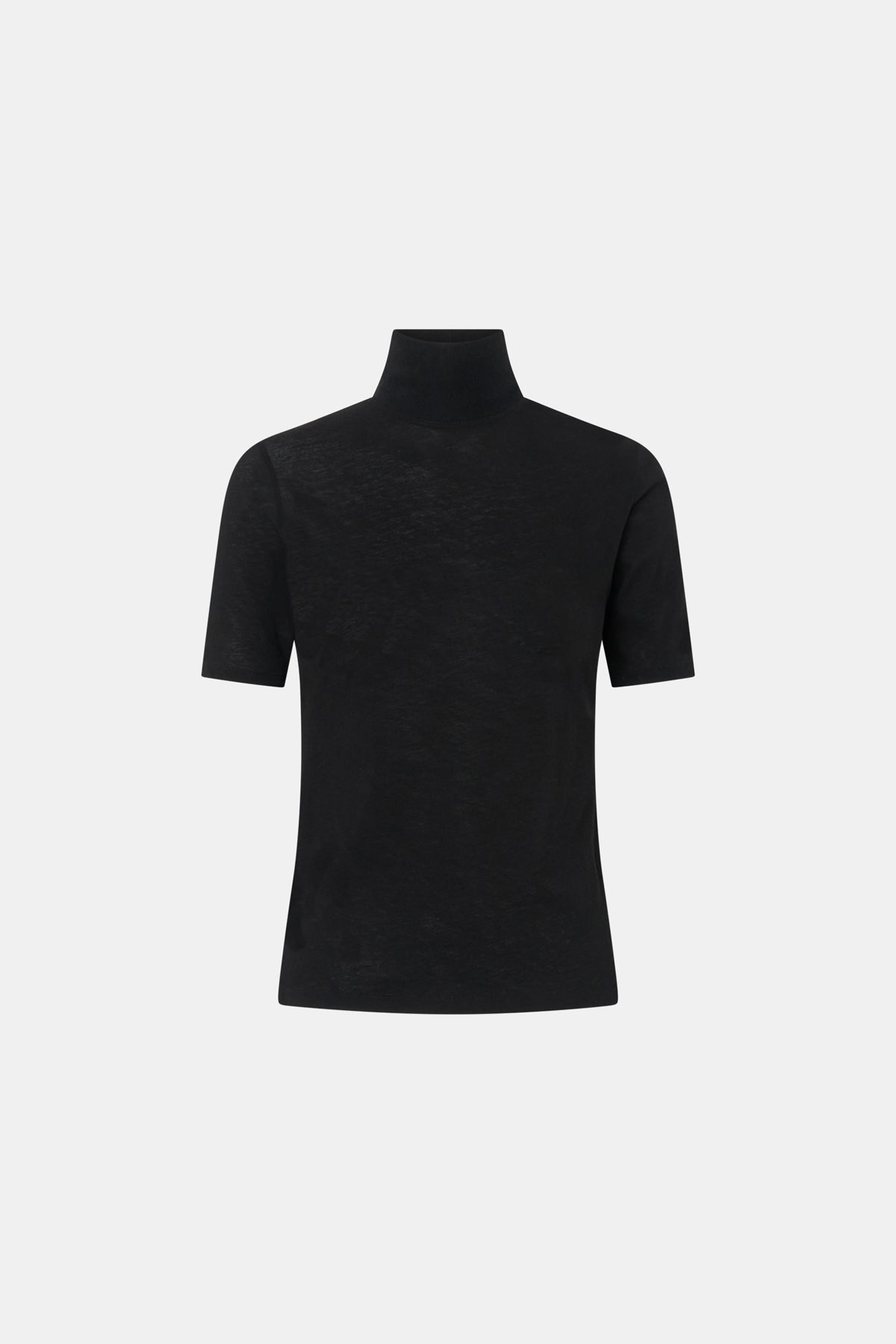Dakota Elbow Sleeve Top - CAMILLA AND MARC Dakota slim fit black top with ribbed turtle neck
