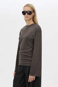 Dakota Long Sleeve Top - CAMILLA AND MARC Dakota long sleeve relaxed top in charcoal grey