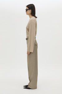 Dakota Long Sleeve Top - CAMILLA AND MARC Dakota long sleeve relaxed top in taupe