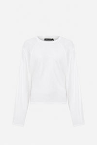 Ghost view CAMILLA AND MARC Dakota raglan sleeve top in soft white.
