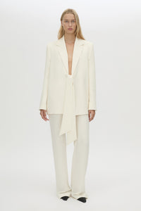 Front styled view CAMILLA AND MARC Darien Blazer in cream.