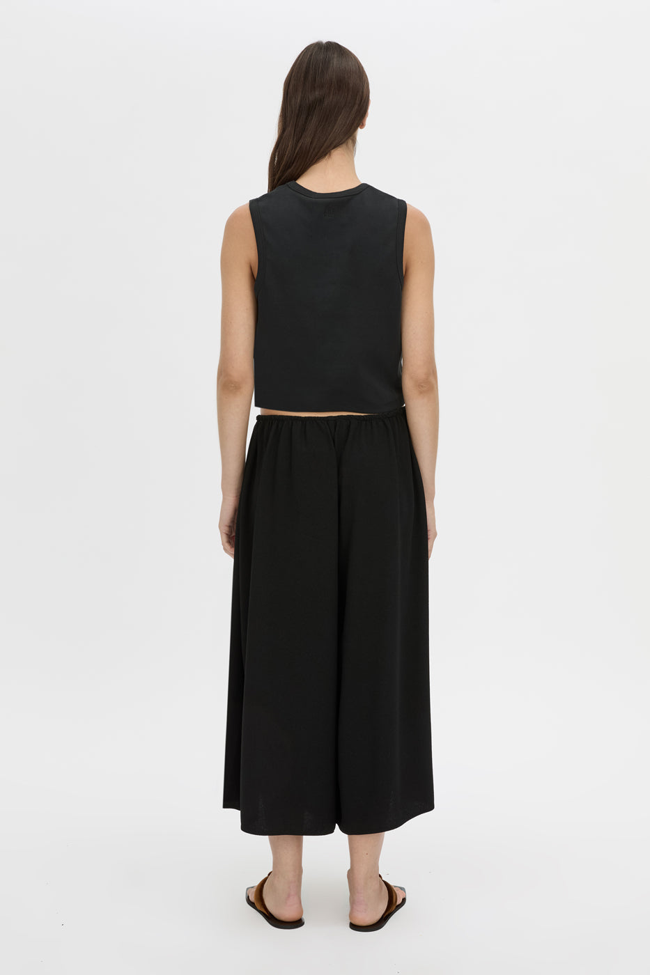 Back view CAMILLA AND MARC Darien culotte in black.
