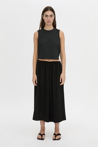 Front view CAMILLA AND MARC Darien culotte in black.